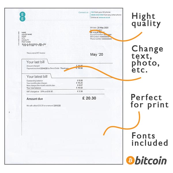 Utility bill ee uk psd