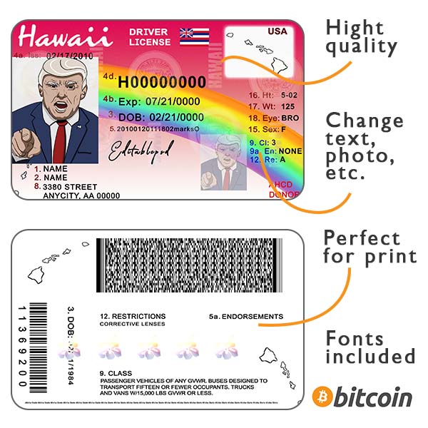 Hawaii driver license psd